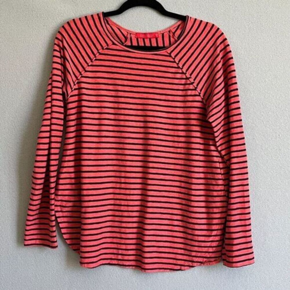 Cut Loose Long Sleeve Top XS Striped‎ Red/Navy Ruched Back Nautical Lagenlook